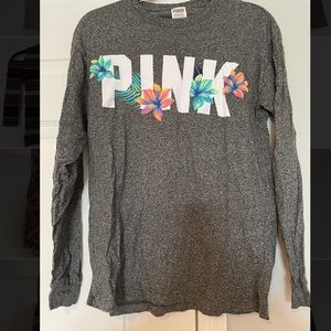 XS Gray PINK long sleeve shirt